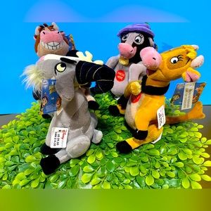 DISNEY STORE NWT VTG 2004 HOME ON THE RANGE BEAN BAG PLUSH w/SOUND COMPLETE SET